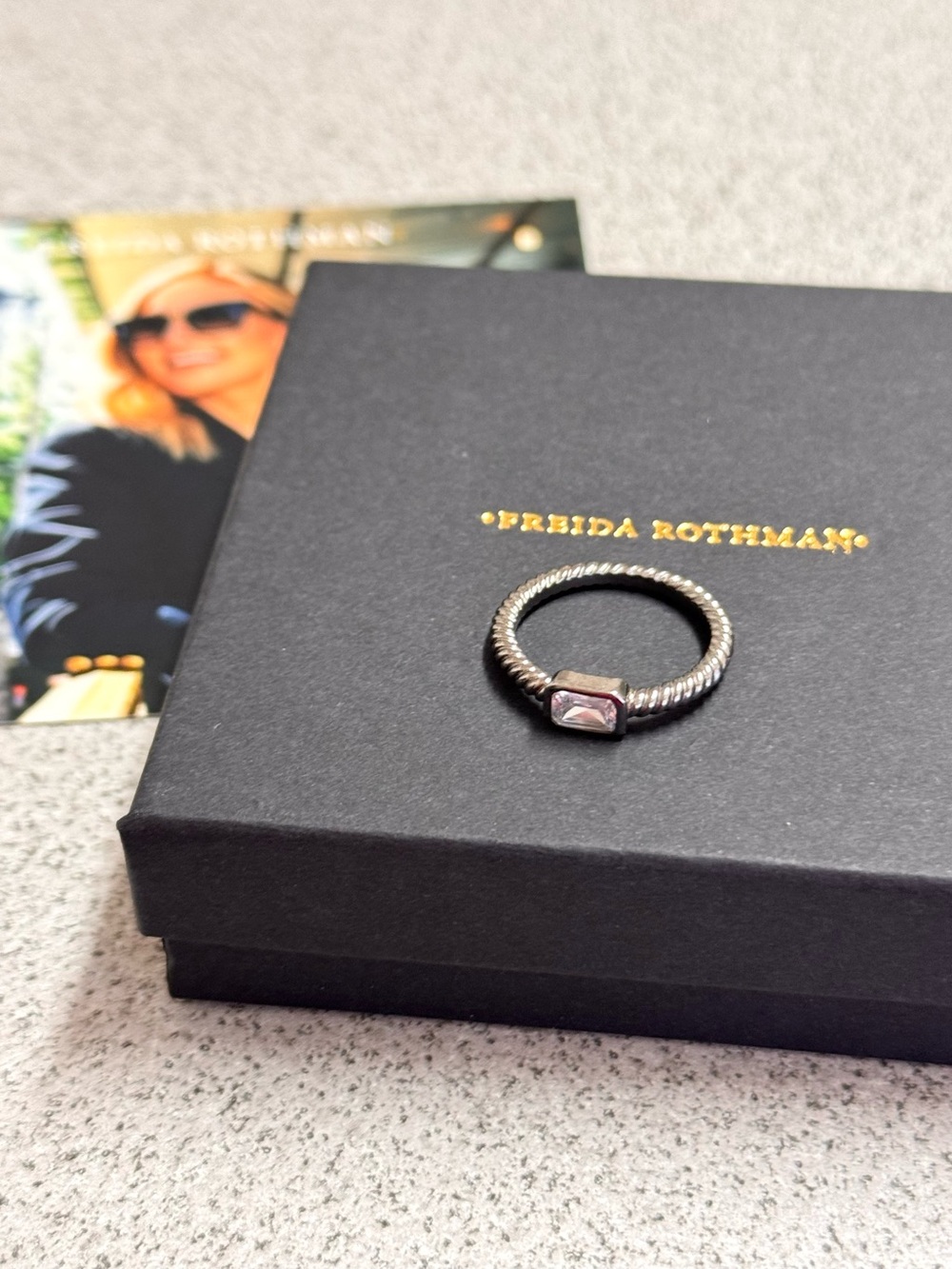 Freida Rothman Rectangular Bezel Stacking Ring